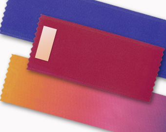 Blank ribbons in a variety of colors, vertical format.