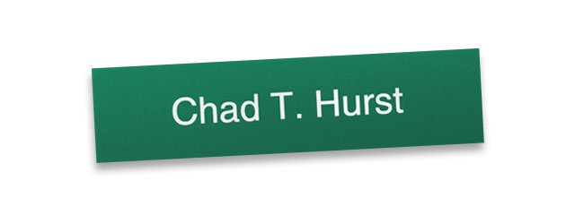2x8 Plastic nameplate, style A