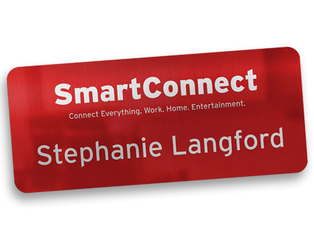 Classic 1.5x3.5 inch metal name tags. 