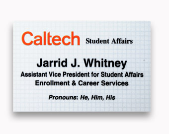 Example of a digitally printed name tag