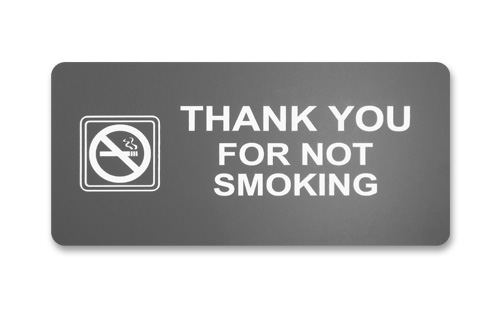6x12 sign, no smoking icon.