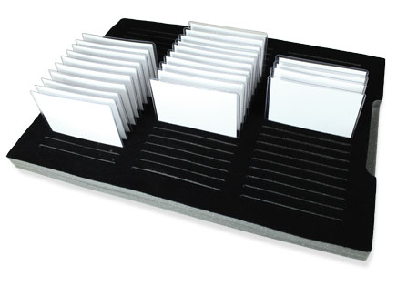 Deluxe foam tray for distributing badge holders