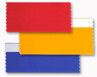 A variety of horizontal ribbons with custom titles.
