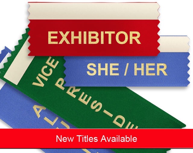 Examples of horizontal and vertical badge ribbons.