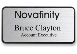 1.5x3 name tag, text only, shown with frame