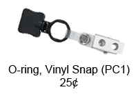 Plastic O-Ring w/ Vinyl Snap Bulldog Clip