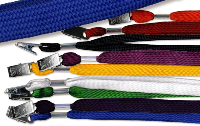 Woven polyester lanyards with bulldog clip attachment, no customization