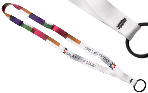 Dye sublimated lanyard, color printing 1/2 inch width.