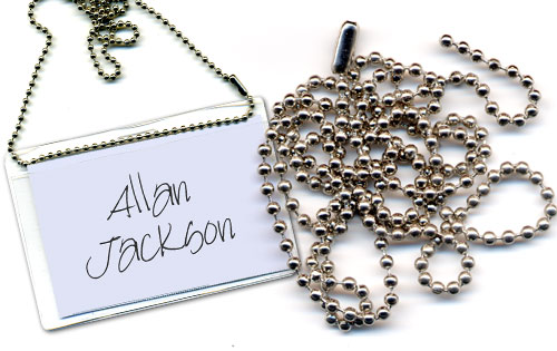 metal ball chain for use badge holders with punched holes.