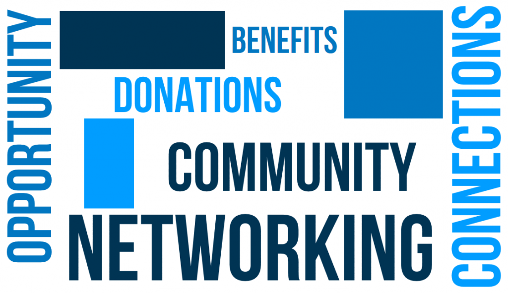 community networking and focusing on company branding through donations