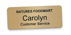 Engraved name tag using a classic or template design on Name Tag, Inc.