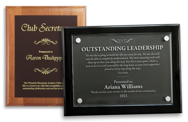 Award and recognition plaques for employees and events for your business.