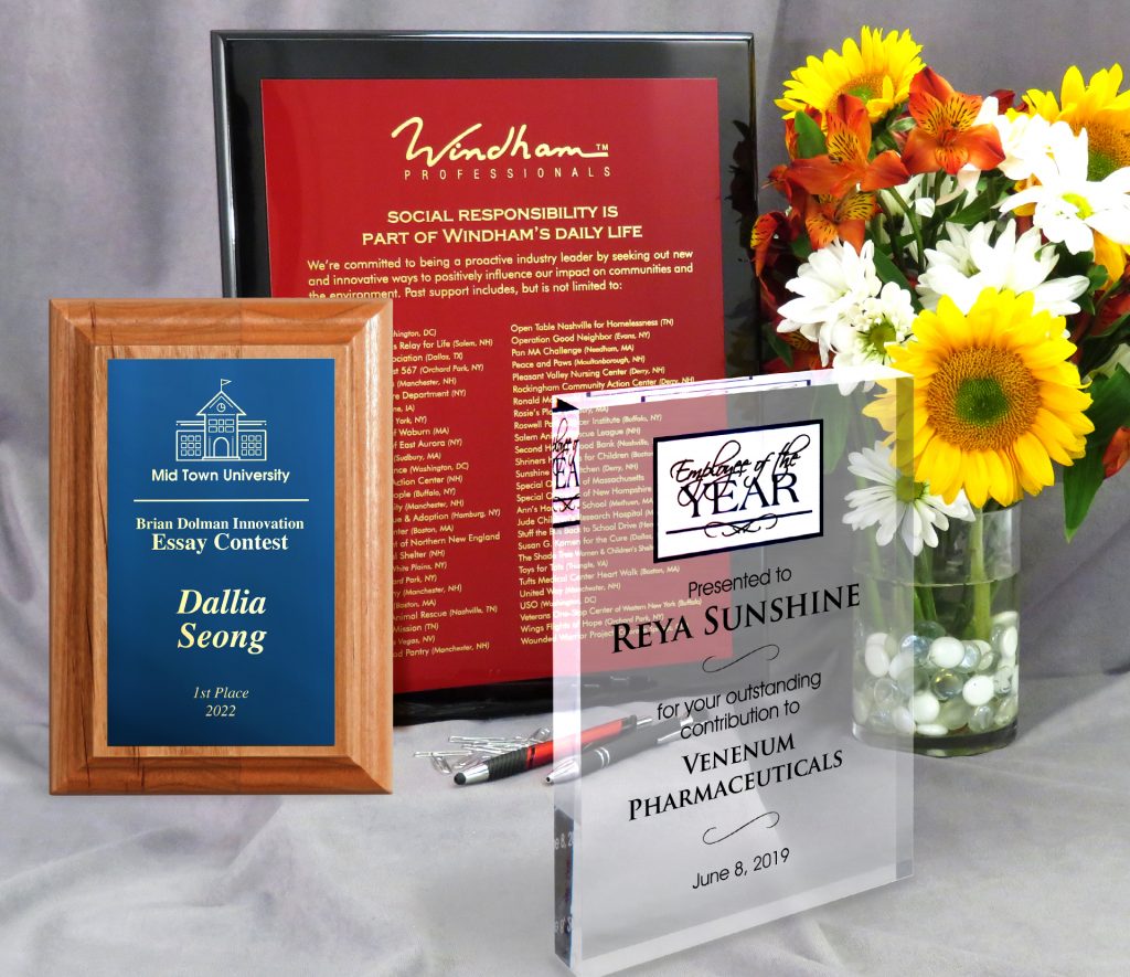 Award plaques from Coller Industries Incorporated