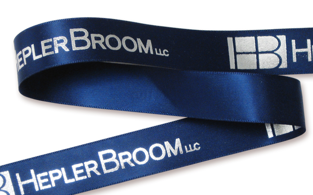 imprinted ribbon roll with a logo