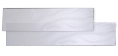 Protective clear plastic slider for name plates.