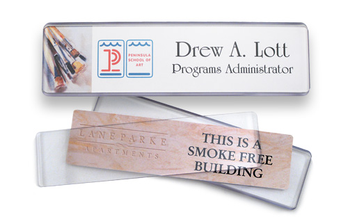 Contemporary 2x8 inch nameplates