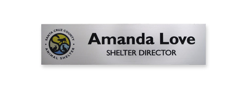 2x8 plastic nameplates with an UV color logo.