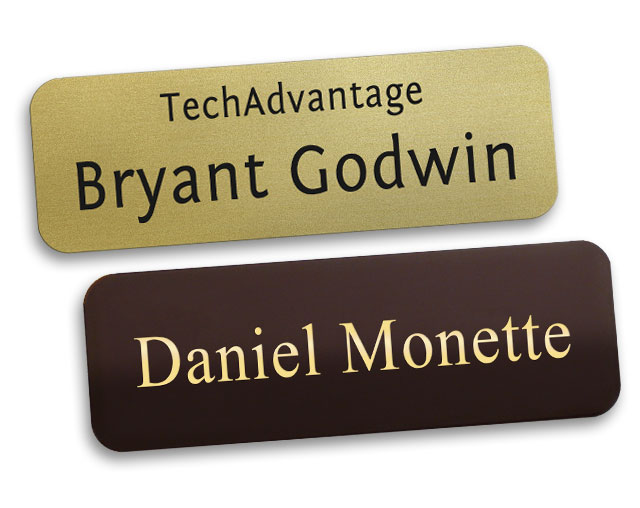 Classic 1x3 inch metal name tags
