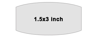 1.5x3 in. bulged rectangle