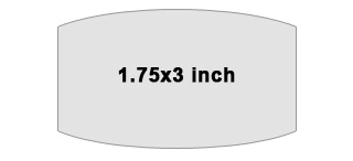 1.75x3 in. bulged rectangle