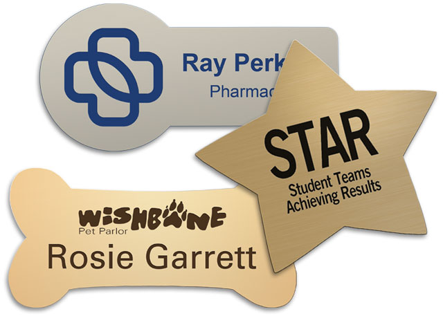 Deluxe custom shaped name tags
