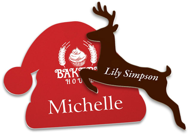 examples of holiday shape name tags
