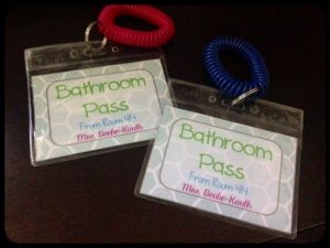 badge holders make great hall and bathroom passes for a classroom