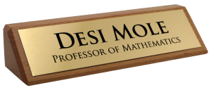 add text and a logo to the name plate on your Executive Desk Wedge