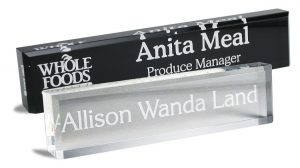available in either black or clear, Acrylic Desk Blocks are perfect for your next name plate