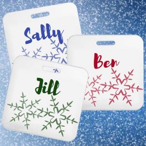 conference name tags designed for holiday company retreats