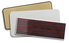 blank name tags that feature both plastic and metal materials