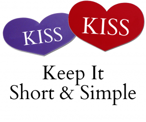 KISS keep it short and simple in designing name tags