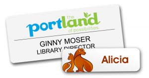 Full color logo printed name tags to help achieve New Year's resolutions.