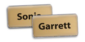 Two Mighty Badges with printed first names only will help wearing name tags feel safer.
