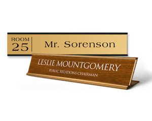 Two examples of name plate products