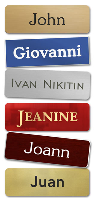Variety of name tags showing variations of the name John.