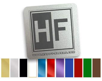 Metal logo only badges and the available material colors