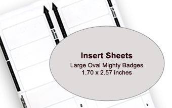 1.70x2.57 inch inserts for large oval sized mighty badges