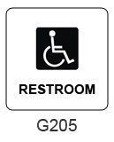 Restroom (handicap/blk) sign