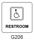 Restroom (handicap/wht) sign